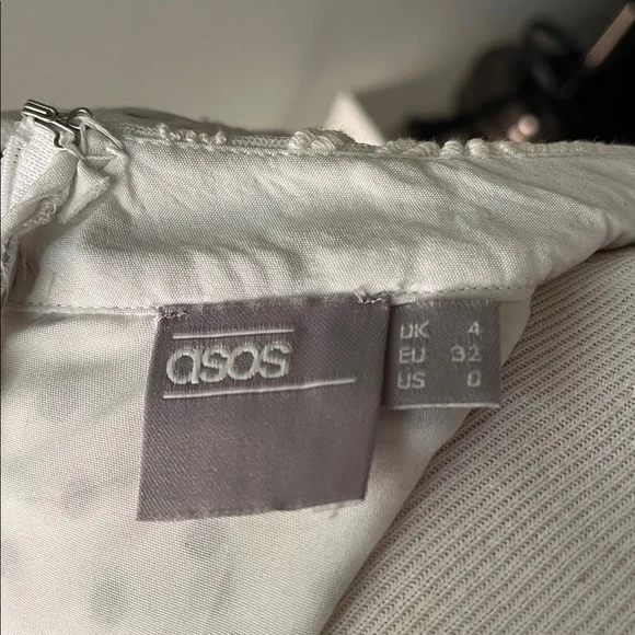 ASOS White Long Sleeve Polka Dot Dress - Picture 8 of 9